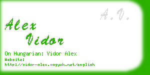 alex vidor business card